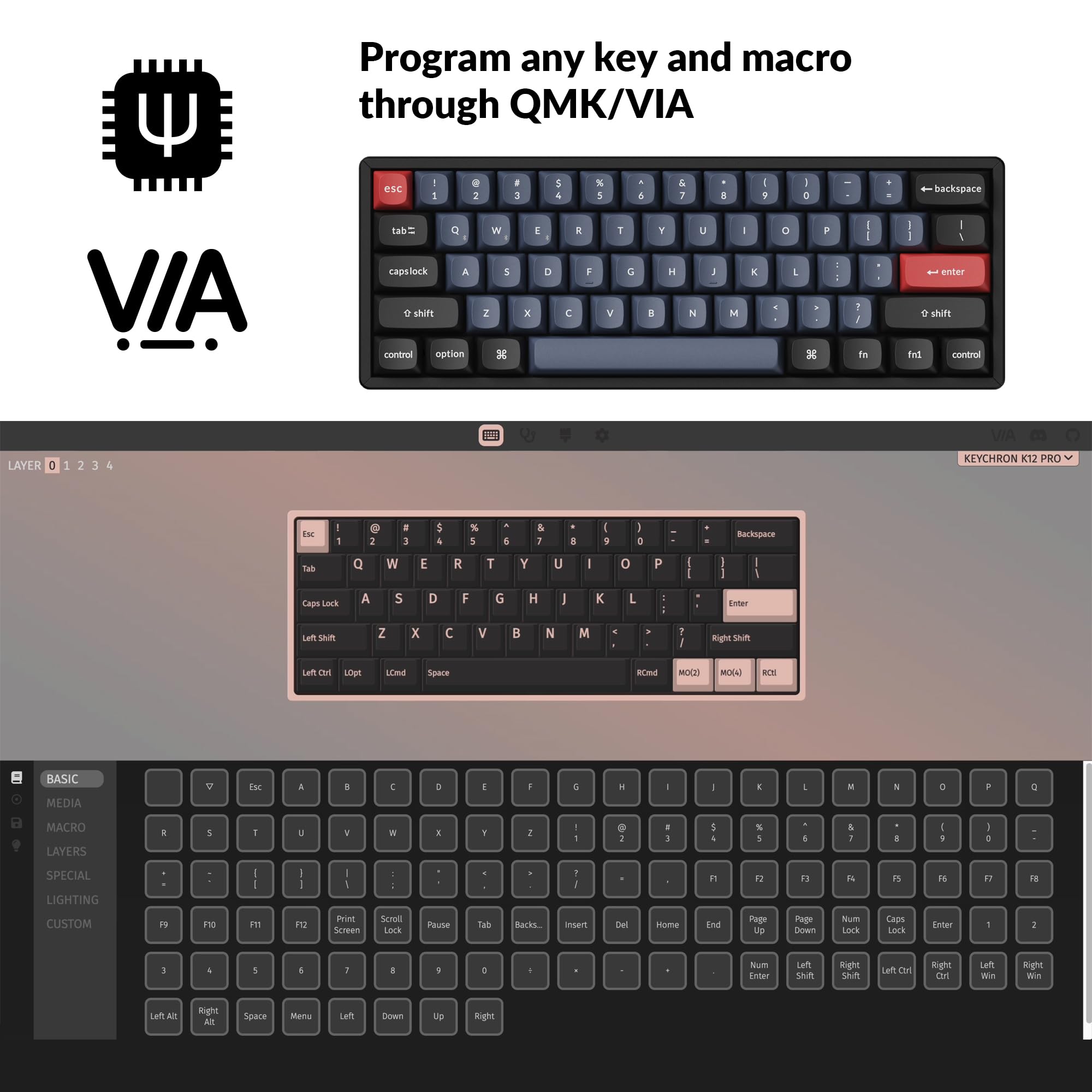 Keychron K12 Pro QMK/VIAワイヤレス・メカニカルキーボード Amazon.com: Keychron K12 Pro QMK/VIA Wireless Mechanical